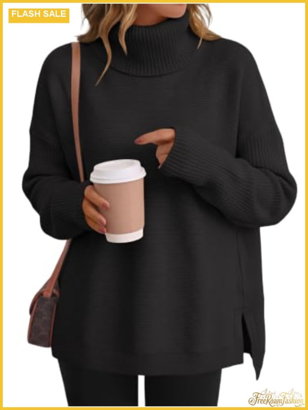 Womens Oversized Turtleneck Pullover Sweater Fall Layering